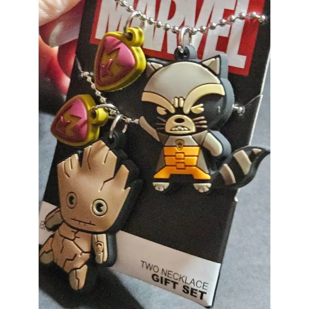 Guardians of the galaxy necklace gift set Groot Rocket Best Friends